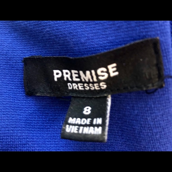 Premise Dresses Blue Laced Shoulders Sheath Dress - Picture 9 of 11